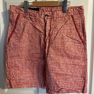 Armani Exchange Men's Dark Orange Patterned Shorts 31
